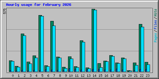 Hourly usage for February 2026