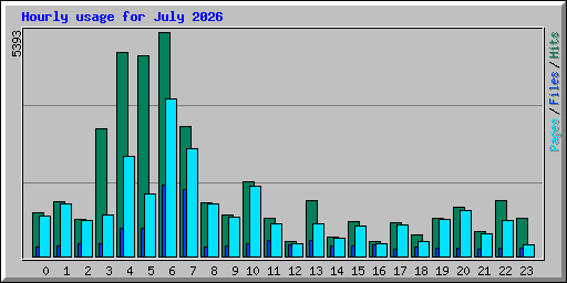 Hourly usage for July 2026